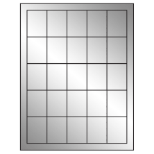 1.5 inch x 2 inch Silver Foil Rectangular Sheet Labels