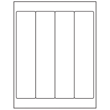 2 inch x 9 inch White Rectangular Sheet Labels