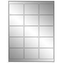 2.6875 inch x 2 inch Silver Foil Rectangular Sheet Labels