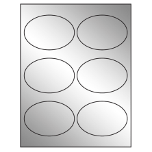3.875 inch x 2.6875 inch Silver Foil Oval Sheet Labels