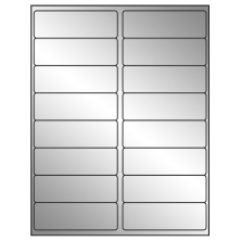 4 inch x 1.3125 inch Silver Foil Rectangular Sheet Labels