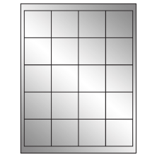 2 inch x 2 inch Silver Foil Square Sheet Labels