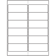 4 inch x 1.5 inch White Rectangular Sheet Labels