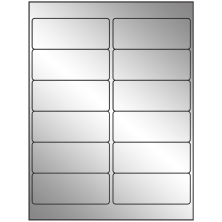 4 inch x 1.5 inch Silver Foil Rectangular Sheet Labels
