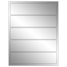 8 inch x 2 inch Silver Foil Rectangular Sheet Labels
