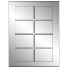 3.0625 inch x 2.1875 inch Silver Foil Rectangular Sheet Labels