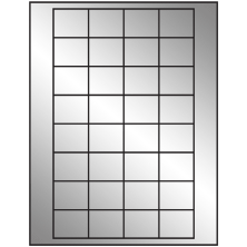 1.59375 inch x 1.3 inch Silver Foil Rectangular Sheet Labels