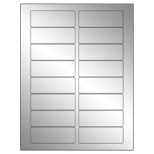 3.375 inch x 1.25 inch Silver Foil Rectangular Sheet Labels