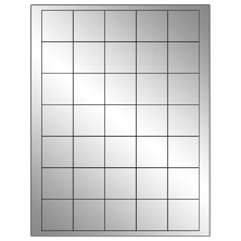 1.5 inch x 1.5 inch Silver Foil Square Sheet Labels