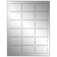 2.5 inch x 1.5625 inch Silver Foil Rectangular Sheet Labels