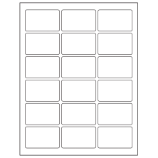 2.5 inch x 1.5625 inch White Rectangular Sheet Labels