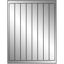 1 inch x 10 inch Silver Foil Rectangular Sheet Labels