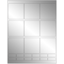 2.75 inch x 2.75 inch Silver Foil Rectangular Sheet Labels