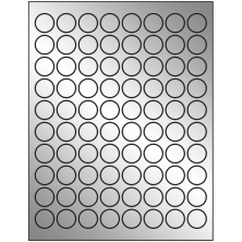 0.875 inch Silver Foil Circular Sheet Labels