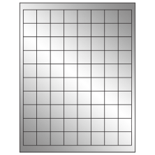 1 inch x 1 inch Silver Foil Square Sheet Labels