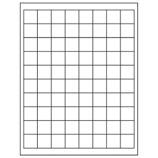 1 inch x 1 inch White Square Sheet Labels