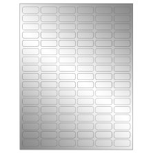 1.25 inch x 0.5 inch Silver Foil Rectangular Sheet Labels