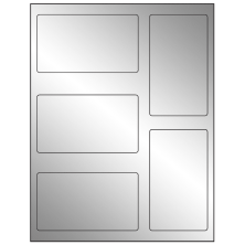 2.7656 inch x 4.7656 inch Silver Foil Rectangular Sheet Labels