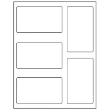2.7656 inch x 4.7656 inch White Rectangular Sheet Labels