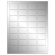 1.75 inch x 1.25 inch Silver Foil Rectangular Sheet Labels