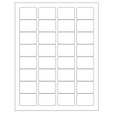 1.75 inch x 1.25 inch White Rectangular Sheet Labels
