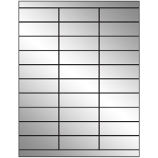 2.83 inch x 1 inch Silver Foil Rectangular Sheet Labels