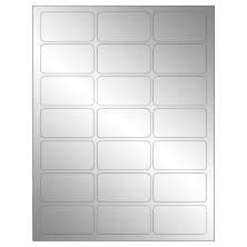 2.512 inch x 1.378 inch Silver Foil Rectangular Sheet Labels