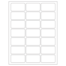 2.512 inch x 1.378 inch White Rectangular Sheet Labels