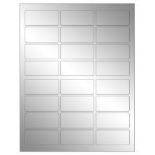 2.5 inch x 1.125 inch Silver Foil Rectangular Sheet Labels