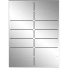 4 inch x 1.4375 inch Silver Foil Rectangular Sheet Labels