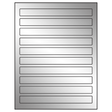 7.5 inch x 0.75 inch Silver Foil Rectangular Sheet Labels