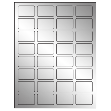 1.75 inch x 1.125 inch Silver Foil Rectangular Sheet Labels