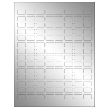 0.875 inch x 0.5 inch Silver Foil Rectangular Sheet Labels