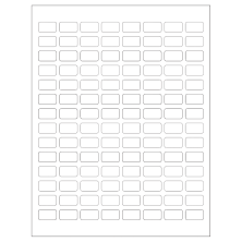 0.875 inch x 0.5 inch White Rectangular Sheet Labels