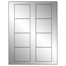 2.75 inch x 2.5 inch Silver Foil Rectangular Sheet Labels