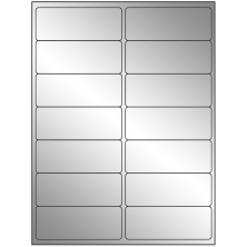 4 inch x 1.4375 inch Silver Foil Rectangular Sheet Labels