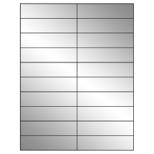 4.25 inch x 1.1 inch Silver Foil Rectangular Sheet Labels