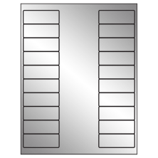 2.625 inch x 1 inch Silver Foil Rectangular Sheet Labels