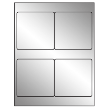 4 inch x 4 inch Silver Foil Square Sheet Labels