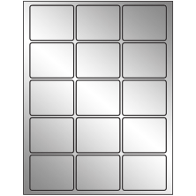 2.5 inch x 2 inch Silver Foil Rectangular Sheet Labels