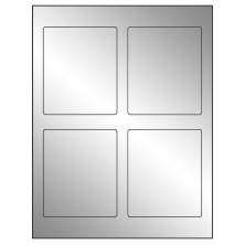 3.5 inch x 4.15625 inch Silver Foil Rectangular Sheet Labels