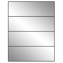 8.5 inch x 2.75 inch Silver Foil Rectangular Sheet Labels