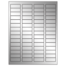 1.75 inch x 0.666 inch Silver Foil Rectangular Sheet Labels