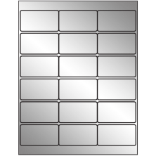 2.75 inch x 1.5 inch Silver Foil Rectangular Sheet Labels