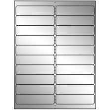 4 inch x 1 inch Silver Foil Rectangular Sheet Labels