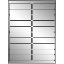 4 inch x 1 inch Silver Foil Rectangular Sheet Labels