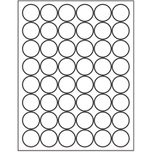 1.25 inch White Circular Sheet Labels