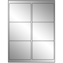 4 inch x 3.33 inch Silver Foil Rectangular Sheet Labels (6-UP)