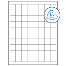 1" x 1"  Sheet Label