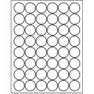 1.25" x 1.25"  Sheet Label